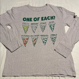 Crewcuts Gray Pizza Slice Long Sleeve Tee